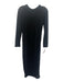 IRO Size XS Black Polyester Long Sleeve Distressed Lined Midi Dress Black / XS