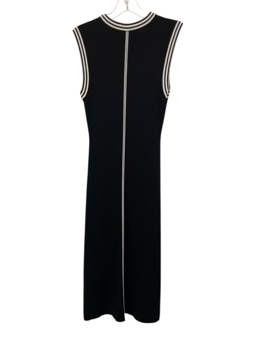 Le Bop Size S Black & White Viscose Blend Ribbed Ringer Sleeveless Midi Dress Black & White / S