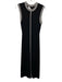 Le Bop Size S Black & White Viscose Blend Ribbed Ringer Sleeveless Midi Dress Black & White / S