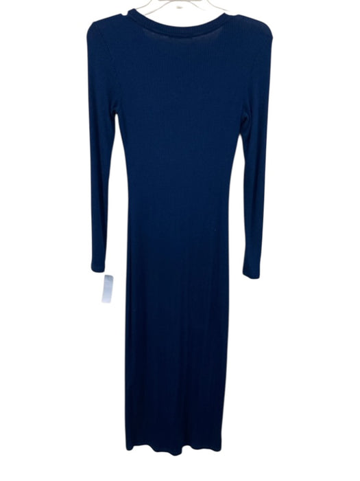 Sablyn Size S Blue Modal Blend Ribbed Knit Long Sleeve Maxi Dress Blue / S
