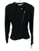 Simkhai Size S Black Cotton & Wool Blend Ribbed mixed knit Zip Peplum Jacket Black / S