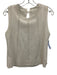 Melissa Nepton Size XS White Cotton Blend PU Leather Fabric Block Sleeveless Top White / XS