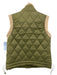 Melissa Nepton Size XS Olive Green & Cream Polyester Diamond Quilted Vest Olive Green & Cream / XS