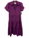 Brochu Walker Size Small Purple Polyester Short Puff Sleeve Button Front Dress Purple / Small