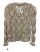Ba&sh Size 2 Cream White Cotton Long Sleeve Open Knit Crochet Sweater Cream White / 2