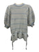 Anna Cate Size M Light Blue & Cream Acrylic Knit Striped Tie Side Sweater Light Blue & Cream / M
