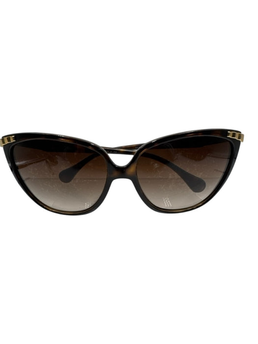 D&G Dolce & Gabbana Brown & Gold Tone Acetate Tortoiseshell Oversize Sunglasses Brown & Gold Tone
