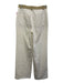 Karina Grimaldi Size M/XS Khaki Beige & White Cotton Denim Sleeveless Pant Set Khaki Beige & White / M/XS