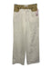 Karina Grimaldi Size M/XS Khaki Beige & White Cotton Denim Sleeveless Pant Set Khaki Beige & White / M/XS