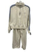 PE Nation Size Small Cream White & Purple Cotton Blend Quarter Zip Logo Pant Set Cream White & Purple / Small