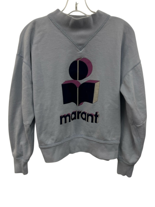 Isabel Marant Etoile Size 38 Light Blue, Pink, Purple Cotton Blend Logo Sweater Light Blue, Pink, Purple / 38