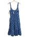 Maeve Size S Blue & Navy Cotton Blend Polka Dots Sleeveless Midi Dress Blue & Navy / S