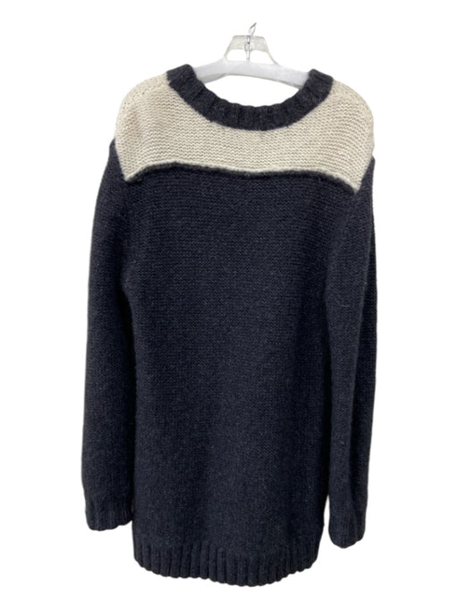 Kathryn McCarron Size L Dark Gray & White Alpaca Blend Colorblock Sweater Dark Gray & White / L