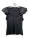 Veronica Beard Jeans Size XS Black Cotton Ruffle Cap Sleeve V Neck Ribbed Top Black / XS