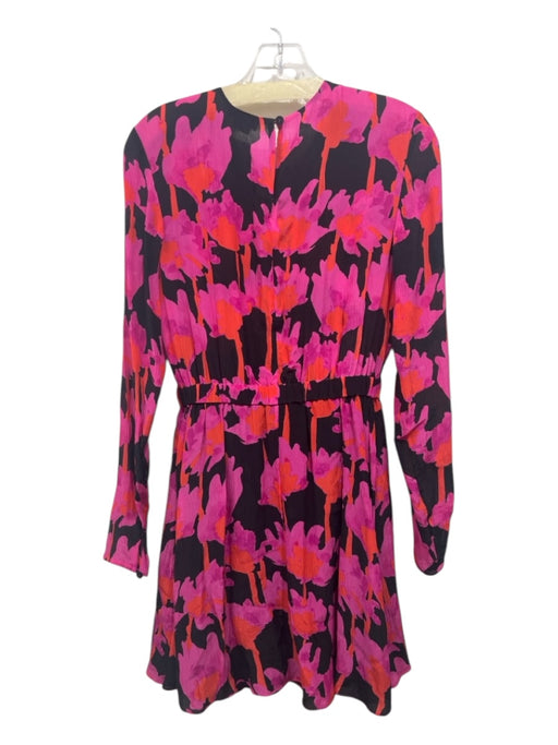 Jason Wu Size 2 Black, Pink & Orange Viscose Blend Elastic Waist Dress Black, Pink & Orange / 2