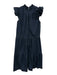 Sea New York Size 2 Navy Blue Cotton Ruffle Detail Cap Sleeve Tiered Dress Navy Blue / 2