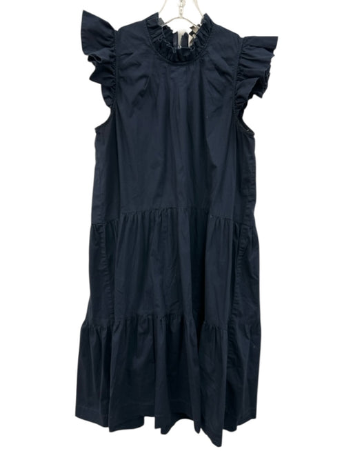 Sea New York Size 2 Navy Blue Cotton Ruffle Detail Cap Sleeve Tiered Dress Navy Blue / 2