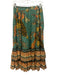 Ulla Johnson Size 0 Teal Green, Peach Orange Cotton Blend Floral Abstract Skirt Teal Green, Peach Orange / 0