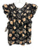 Ulla Johnson Size 2 Black, White, Peach Cotton Floral Ruffle Cap Sleeve Top Black, White, Peach / 2