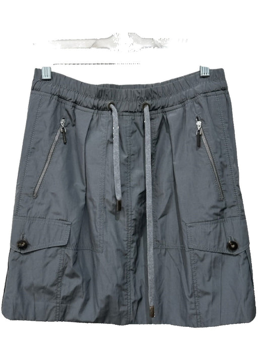Brunello Cucinelli Size 6 Gray Polyester & Cotton Elastic Drawstring Waist Skirt Gray / 6
