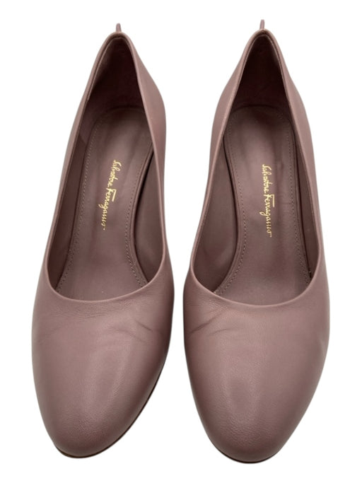 Salvatore Ferragamo Shoe Size 7 Mauve Purple Leather Almond Toe Pull Tab Pumps Mauve Purple / 7