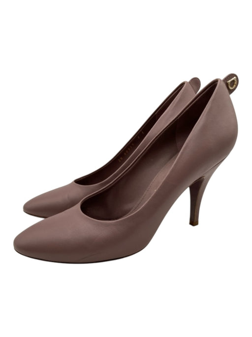 Salvatore Ferragamo Shoe Size 7 Mauve Purple Leather Almond Toe Pull Tab Pumps Mauve Purple / 7