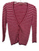 Prada Size 42 Red, White & Blue Cotton & Cashmere Knit Puckered V Neck Cardigan Red, White & Blue / 42