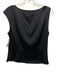 St John Size M Black Silk Satin Sleeveless Cowl neck Gold accent Top Black / M