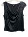 St John Size M Black Silk Satin Sleeveless Cowl neck Gold accent Top Black / M