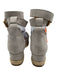 Chloe Shoe Size 37 Gray & Tan Suede Raffia Base Platform Scallop Detail Sandals Gray & Tan / 37