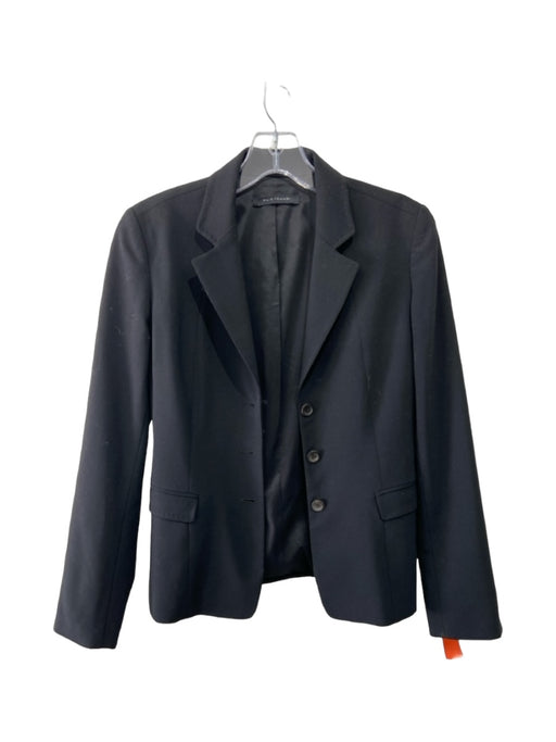Elie Tahari Size 2 Black Polyester & Wool Blend Long Sleeve 3 Buttons Jacket Black / 2