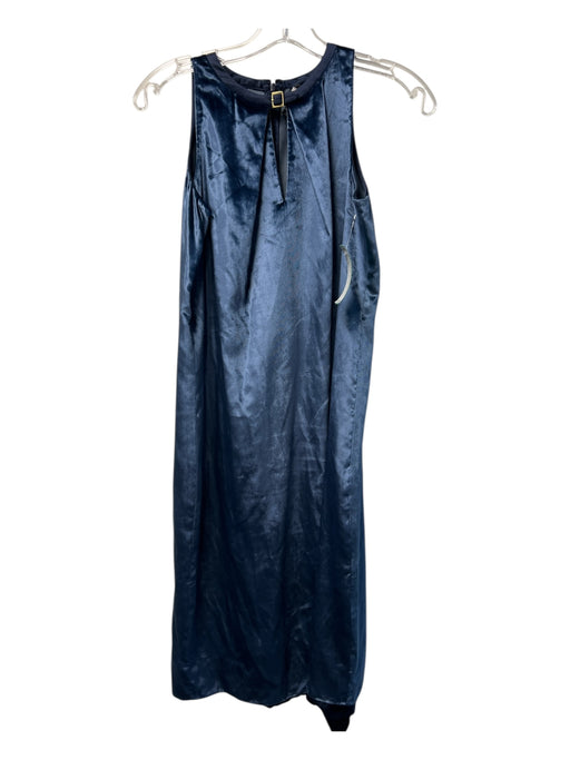Worth Size 2 Blue Rayon Velvet Sleeveless V Neck Buckle Detail Dress Blue / 2