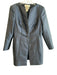 Sunny Choi Size 8 Navy Silk Blend Round Neck No Collar Rhinestone Clasp Jacket Navy / 8