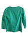 Lafayette 148 Size 4 Green Linen Hook & Eye V Neck Stitching Detail Jacket Green / 4