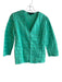 Lafayette 148 Size 4 Green Linen Hook & Eye V Neck Stitching Detail Jacket Green / 4