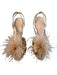 AD & Daughters Shoe Size 8.5 Rose Gold Leather Feathers Open Toe High Heel Shoes Rose Gold / 8.5