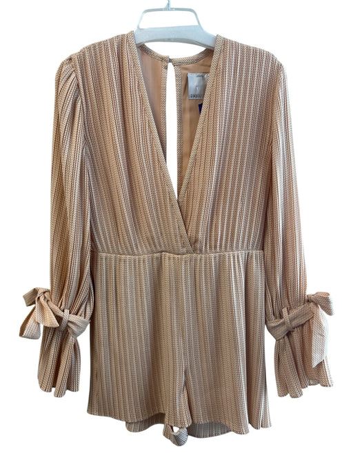 C/Meo Collective Size Medium Orange Polyester Deep V Neck Long Sleeve Romper Orange / Medium