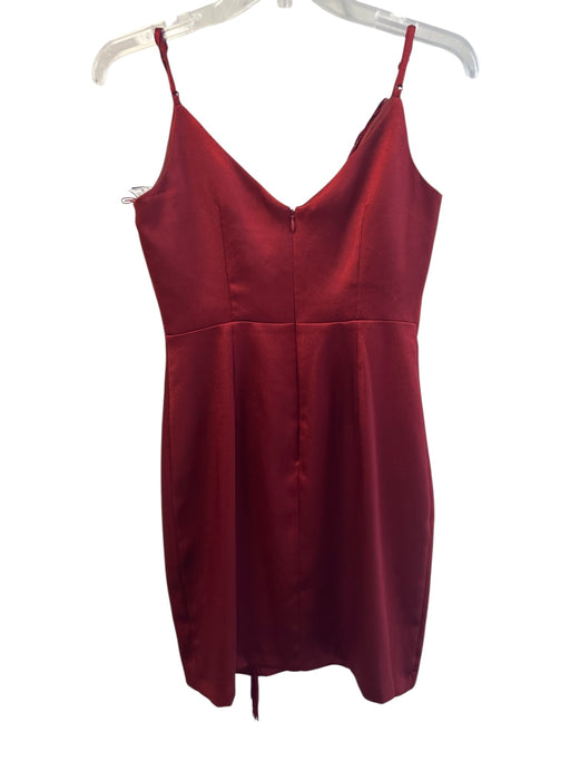 Aidan Mattox Size 0 Cranberry Polyester Blend Adjustable Spaghetti Straps Dress Cranberry / 0