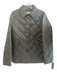 Coach Size M Black Polyester Lamb Leather Trim Diamond Quilt Button Up Coat Black / M