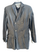 Oscar by Oscar de la Renta Size 10 Grey Cotton Blend Double Breast V Neck Jacket Grey / 10