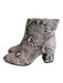 ABLE Shoe Size 8.5 Beige Manmade Upper Snake Print Round Toe Side Zip Boots Beige / 8.5