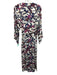 Elizabeth & James Size S White, Blue, Purple Silk Long Sleeve Floral Wrap Dress White, Blue, Purple / S