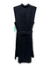 Saks Fifth Ave Size S Black Linen Sleeveless Button Up Collar Sash Inc Dress Black / S