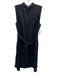 Saks Fifth Ave Size S Black Linen Sleeveless Button Up Collar Sash Inc Dress Black / S