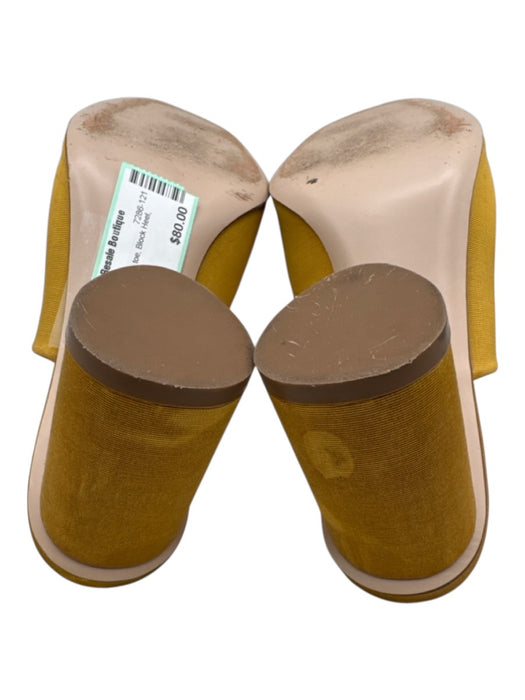 Stuart Weitzman Shoe Size 7.5 Yellow Textile open toe Block Heel Pumps Yellow / 7.5