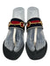 Gucci Shoe Size 37.5 Black, White, Red, Blue Leather & Synthetic Thong Sandals Black, White, Red, Blue / 37.5