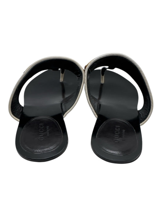 Gucci Shoe Size 37.5 Black, White, Red, Blue Leather & Synthetic Thong Sandals Black, White, Red, Blue / 37.5