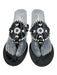 Jack Rogers Shoe Size 8 Black & White Jelly Thong Contrast Stitch Sandals Black & White / 8