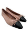 Aquazzura Shoe Size 37.5 Pink & Black Nappa Leather Cap Toe Bow Detail Flats Pink & Black / 37.5