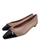 Aquazzura Shoe Size 37.5 Pink & Black Nappa Leather Cap Toe Bow Detail Flats Pink & Black / 37.5